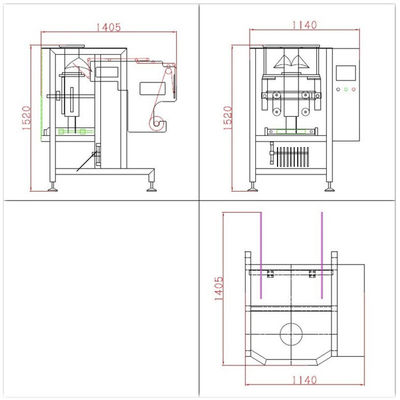 Una macchina di forma/riempimento/saldatura 520mm di 304 verticali di acciaio inossidabile