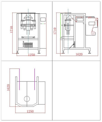 Macchina di forma/riempimento/saldatura verticale 620mm di Granulars del flusso libero