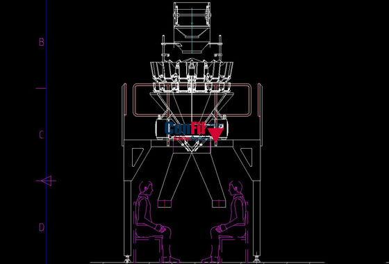 Il pesatore di Multihead della bascula di Multihead per alimento congelato 2.5Kg si raccoglie manualmente