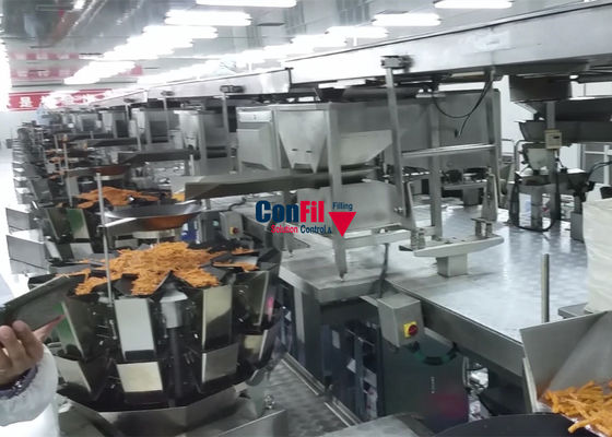 Il pesatore di Multihead della bascula di Multihead per lo spuntino con le spezie impermeabilizza la macchina di rifornimento