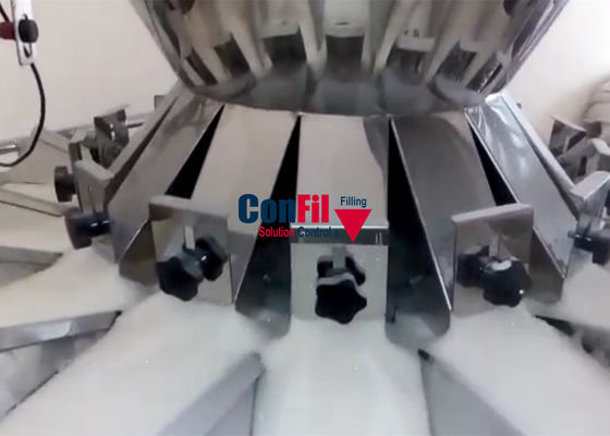 Multihead che pesa immagazzinamento in centrale il carro armato di Sugar Pouch Packing Machine With
