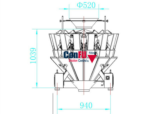 testa automatica del pesatore 14 di 2000gram Multihead
