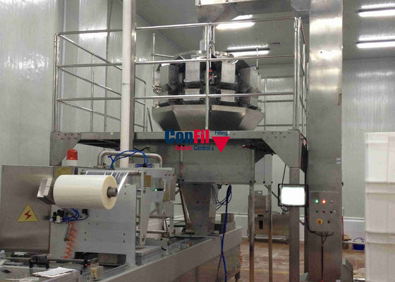 Macchina imballatrice del pesatore di Multihead di 2500 grammi per la catena d'imballaggio pronta brasata del pasto della carne di maiale