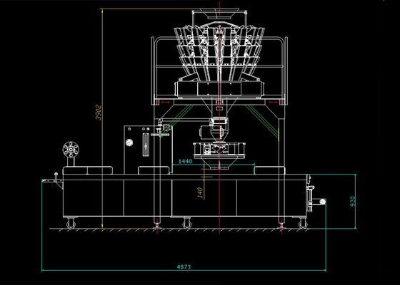 Macchina imballatrice Multihead del pesatore capo di 16 per carne di maiale tagliata congelata