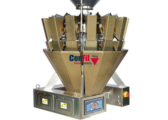 Bascula capa di 14 Multihead per il riempimento del gamberetto Tray Conveyor pronto del gamberetto
