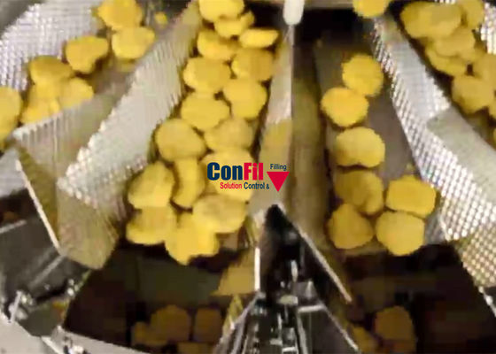 Macchina imballatrice del pesatore di Multihead per il sistema d'imballaggio della pepita di pollo con ROMA Thermoforming Packaging