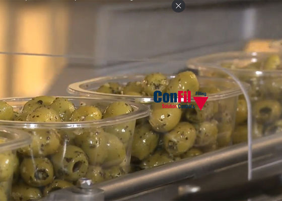 La macchina imballatrice del pesatore di Multihead per le intere olive ha tagliato il sistema d'imballaggio a pezzi Traysealer delle olive