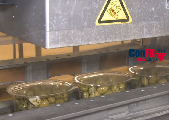 La macchina imballatrice del pesatore di Multihead per le intere olive ha tagliato il sistema d'imballaggio a pezzi Traysealer delle olive