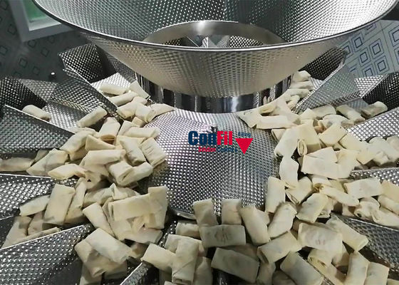 Pesatore di Multihead della bascula di Multihead per il rotolo di primavera congelato dell'alimento che conta la macchina di rifornimento
